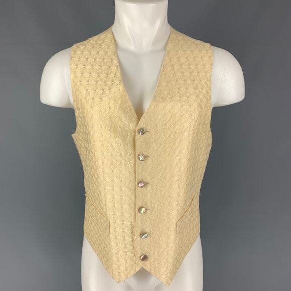 FAVOURBROOK Size 38 Beige Embroidery Linen Buttoned Vest - Picture 1 of 5